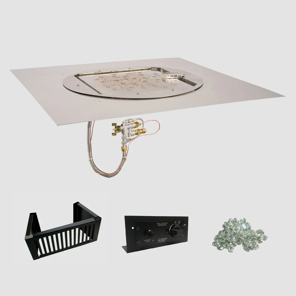 Do-It-Yourself Crystal Fire Plus Square Gas Burner Kit - Block/Paver Application