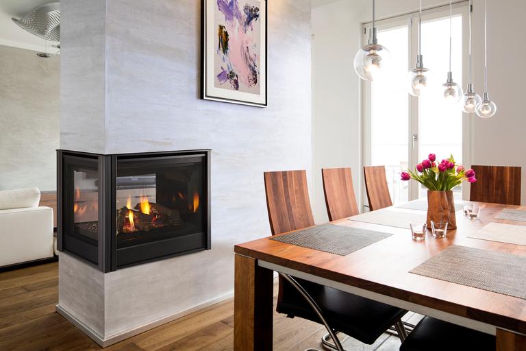 Pier Three-Sided Fireplace