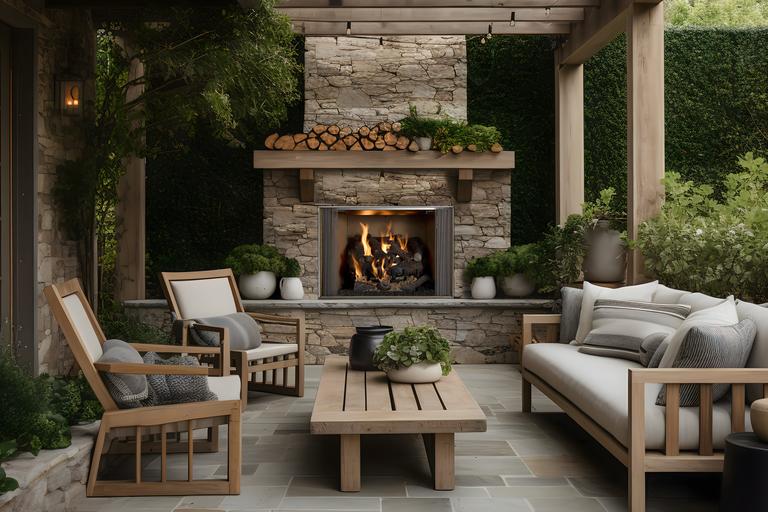 Cottagewood Outdoor Open Wood Fireplace